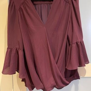 INC 3/4 Sleeve Purple Blouse